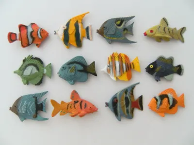 Produktbild von Spieltiere Fische, 12erSet, 4cm, Spieltiere Spielzeug Fisch Figuren Tier