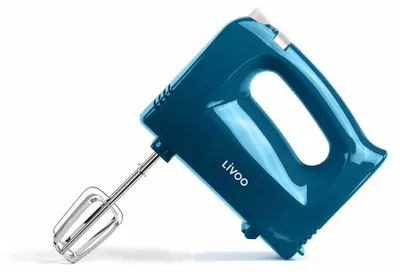 Handmixer 200 W, 2 Rührbesen, Auswurfknopf, spülmaschinengeeignet, Blau