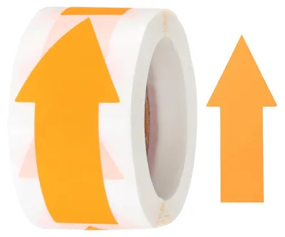 Pfeil-Aufkleber, 150 Stück, 3 x 7,1 cm, leuchtend orange, selbstklebend