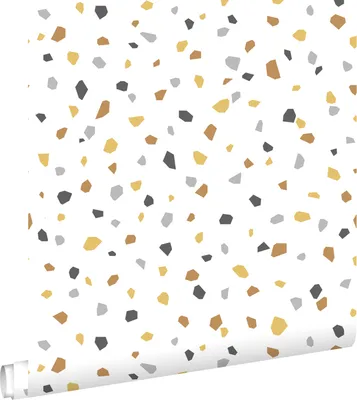 Immagine prodotto di ESTAhome carta da parati terrazzo bianco, giallo ocra e grigio 53 cm x 10.05 m