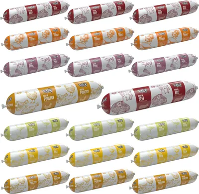 Produktbild von TufTuf | Hundefutter Geschmacksmix - Nassfutter Set 20x900g Riegel - Hundenassfutter fur Hund