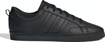 A black Adidas sneaker is shown from the side against a white background.