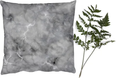 Produktbild von MuchoWow® Zierkissen Sofakissen Wohnzimmer Dekokissen 45x45 cm Marmordruck - Grau - Luxus - Schlafpolster - Polster für das Sofa