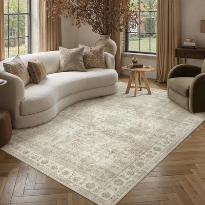 Image de Omgoods - Tapis vintage, 120x170 cm - Lavable et antidérapant