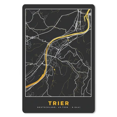 Produktbild von MuchoWow® Mauspad Mousepad Karte - Trier - Gold - Stadtplan - Deutschland 40x60 cm - Mousepads - Maus Mat - Pad - Mausunterlage - Schreibtisch Accesoire