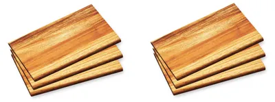 6er-Set Frühstücksbretter aus Akazienholz, 23x15 cm