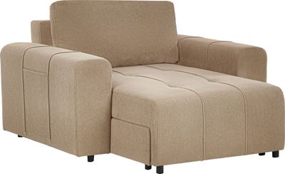 BELIANI Chaiselongue Braun Stoff Gepolstert mit Schlaffunktion Récamiere Modernes Retro Design Wohnzimmermöbel