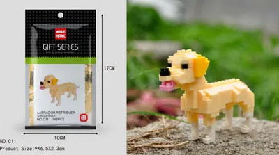 Zdjęcie produktu dla Figurka labradora z klocków, model LNO Micro-Bricks