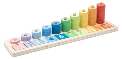 Immagine prodotto di Giocattolo educativo in legno per imparare a contare. Progettato per facilitare l'apprendimento del conteggio