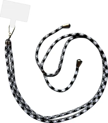 Zdjęcie produktu dla Smartphonica Phone Cord Universal - regulowany, odłączany przewód do telefonu komórkowego - 150 CM - Łańcuszek do telefonu Czarny Biały