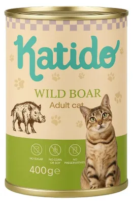 Image de KATIDO Sanglier - nourriture humide pour chats - 400 g