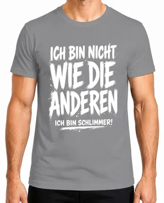 Imagen del producto de Camiseta para hombre, color gris, con el texto "No soy como los demás. Soy una declaración. Sarcasmo. Ironía." (Talla S)