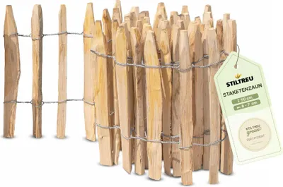 Produktbild von Französischer Premium Staketenzaun Kastanie - Länge 5 Meter, Höhe 50 cm, Lattenabstand 6-7 cm