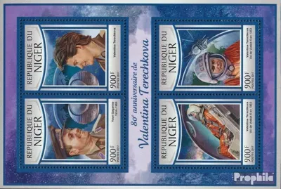 Produktbild von Briefmarken Niger 2017 Mi 4822-4825 Kleinbogen (kompl. Ausg.) postfrisch Walentina Tereschkowa