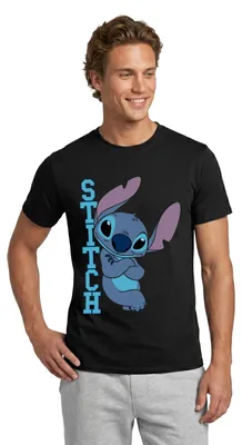 Produktbild von Lilo & Stitch | Stitch Mit Schriftzug Männer T-Shirt, 3XL, Schwarz