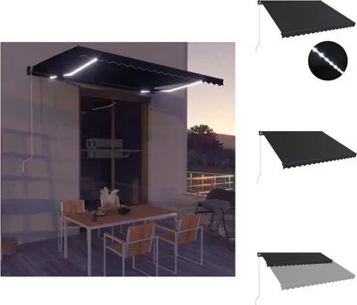 Obrázok produktu pre vidaXL Markíza ručne výsuvná s LED 450x300 cm antracitová - Markízy