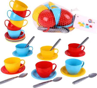 Produktbild von Teeservice Tassen Untertassen Teller Löffel Für Kinder
