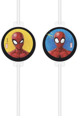 Produktbild von Spiderman Team Up 4 Trinkhalme
