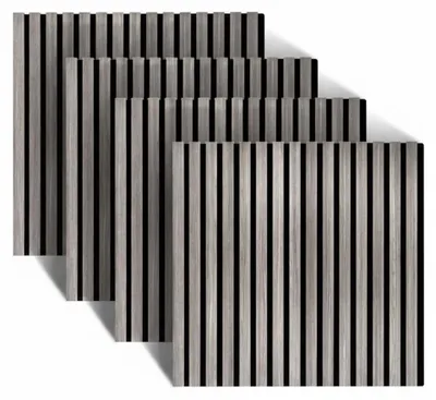 Obrázek produktu pro Akustické stěnové panely, 60 × 60 cm, sada 4 kusů, dřevěná dýha