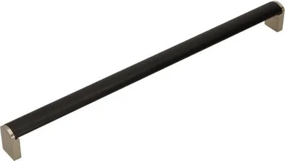 Image de RE21 Garde-corps, noir supermat, nickel brossé, 320mm
