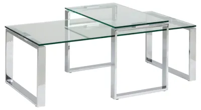Productafbeelding van Salontafel Jasper Rechthoekig Glas Transparant Set 115cm - Giga Living