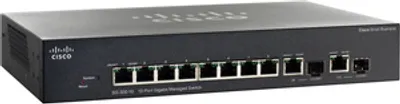 Produktbild von Cisco SG300-10MP, Managed network switch, L3, IEEE 802.1s,IEEE 802.1w,IEEE 802.1X,IEEE 802.3,IEEE 802.3ab,IEEE 802.3ad,IEEE 802.3af,IEEE 802.3at,I, 8000 Eintragungen, 20 Gbit/s, 10/100/1000 Mbps