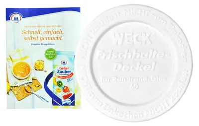 Produktbild von Weck Frischhaltedeckel 60mm incl. Gelierzauber Rezeptheft von Diamantzucker
