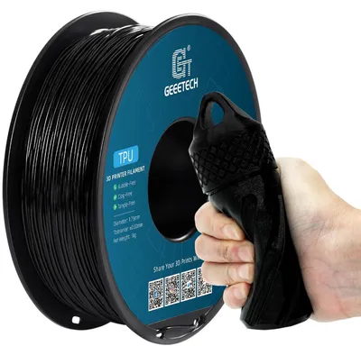 Productafbeelding van Flexibel TPU-filament 1,75 mm - 3D printer filament - TPU - 95 A - Maatnauwkeurigheid + - 0,03 mm - 3D-printers - Spoel 1 kg - Zwart