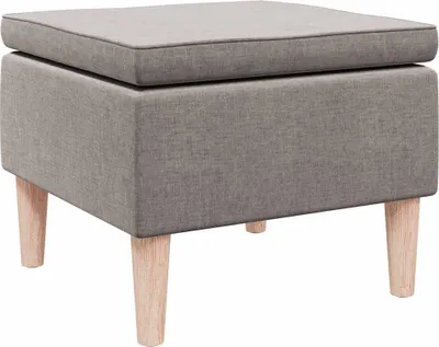 Produktbild von vidaXL Hocker mit Holzbeinen Taupe Stoff