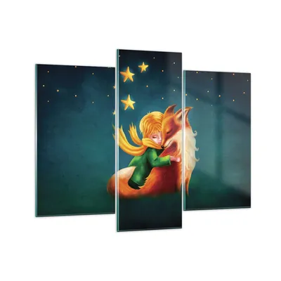 Produktbild von Bilder auf glas - 3 Teile - Klein Prinz Nov - 130x100cm - Glasbilder - Wandbilder - Bilder - zum Aufhängen bereit - Wanddekoration aus Glas - Glas Bilder - Wandbild auf Glas - GCB130x100-5014