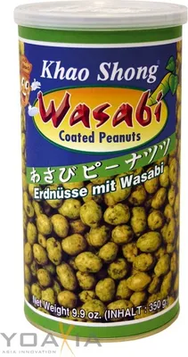 Produktbild von [ 350g ] KHAO SHONG Erdnüsse mit Wasabi überzogen / Wasabi coated Peanuts