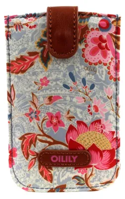 A smartphone pull case with a floral pattern.