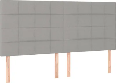 Produktbild von vidaXL Kopfteil Hellgrau 200 x 5 x 118/128 cm Stoff