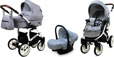Obrázok produktu pre BabyLux® Optimal | Kočík 3v1 Set | Silver Flex | Kombinovaný kočík | Set kočíka | Bugg