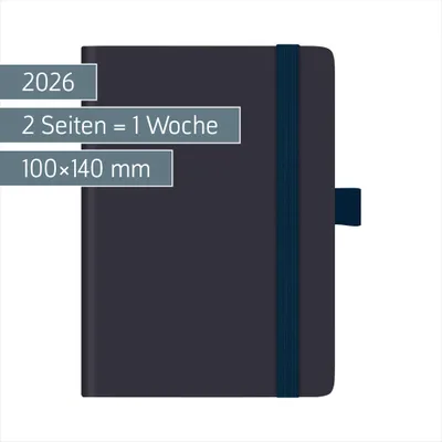 Produktbild von BRUNNEN Taschenkalender Kompagnon Mod. 732 66 '26 | A6, Kunststoff, dunkelblau