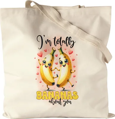 Produktbild von I'm Totally Bananas About You Liebe Banane Spruch Jutebeutel