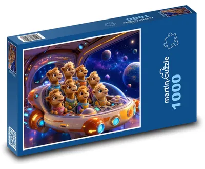 Produktbild von Puzzle 1000 Kamelbabys im Weltraum - martinpuzzle