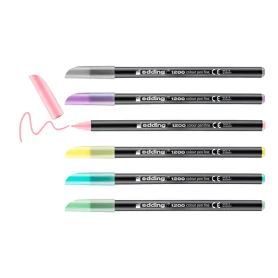 Immagine prodotto di edding 1200 penne a punta fine in fibra, set di 6 penne assortite