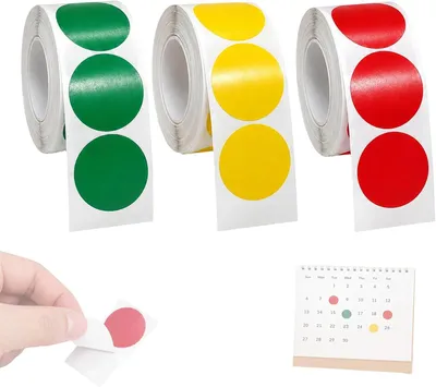 Obrázok produktu pre Samolepiace okrúhle štítky na označovanie, priemer 25 mm, 1500 kusov, na organizáciu