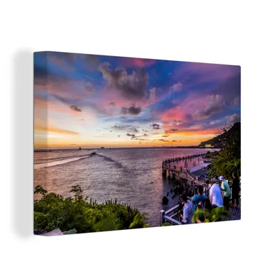 Obrázek produktu pro OneMillionCanvasses® Malba na plátně Nástěnná malba na plátně - Západ slunce v Kaohsiongu - 150x100cm