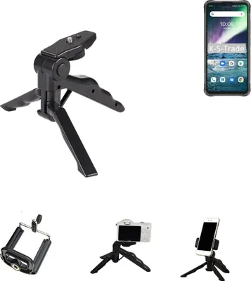 Produktbild von K-S-Trade Stativ Tisch-Ständer Dreibein Handy-Stativ Ständer kompatibel mit UMIDIGI Bison GT Mini-Stativ Smartphone Tripod Handy-Stativ aus Plastik