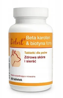 Produktbild von Dolvit Beta-Carotin & Biotin Forte Gesunde Haut und Fell FÜR HUNDE 90 Tabletten.