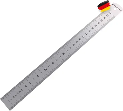 Obrázok produktu pre BAUHELD® Oceľové pravítko 300 mm/palec [EG-1] - Pravítko z nehrdzavejúcej ocele [vyrobené v Nemecku]