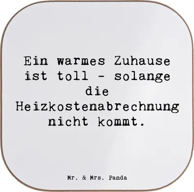 Produktbild von Mr. & Mrs. Panda Untersetzer für Gläser Spruch Geborgenheit im Zuhause - Weiß - Geschenk, Gefühl, Motivation, Wohngefühl, Tischschoner, Glas, Stimmungen, Zitat, Familie