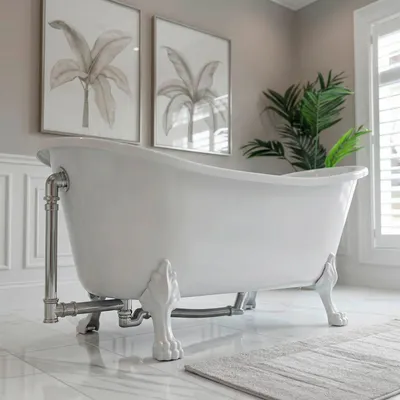 Produktbild von Siphon für freistehende Badewanne PARIS - Flexibles Teilstück - Chrom