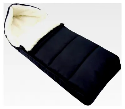 Produktbild von Winterfußsack (108 cm) für Babyschale, Kinderwagen und Buggy, aus Wolle UNI (Schwarz Liniert)