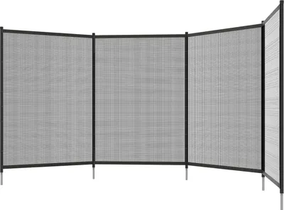 Produktbild von Teichzaun, 365 X 126 Cm Gartenzaun, 4Er Set Dekorative Poolzaun Mit Fuß Steckzaun Für Terrasse, Balkon, Mesh, Schwarz