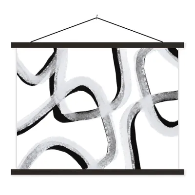 Produktbild von MuchoWow® Textilposter Linie - Minimalismus - Gestaltung 150x113 cm mit schwarzem Rahmen - Wohnzimmer