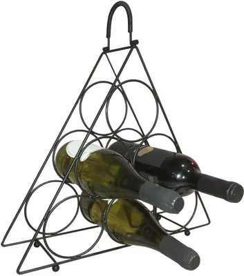 Produktbild von Metalen Wijnrek voor 6 Flessen Zwart.