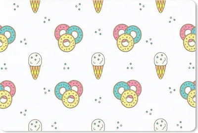 Produktbild von MuchoWow® Schreibtischunterlage Muster - Eiscreme - Donus - Jungen - Kinder 60x40 cm - XXL Mauspad - Großes Mauspad